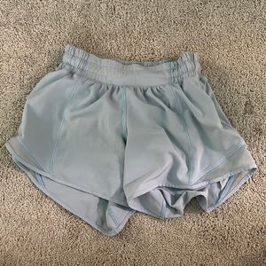 NWOT Lululemon Hotty Hot Shorts. Light blue. Size 2. 4” inseam